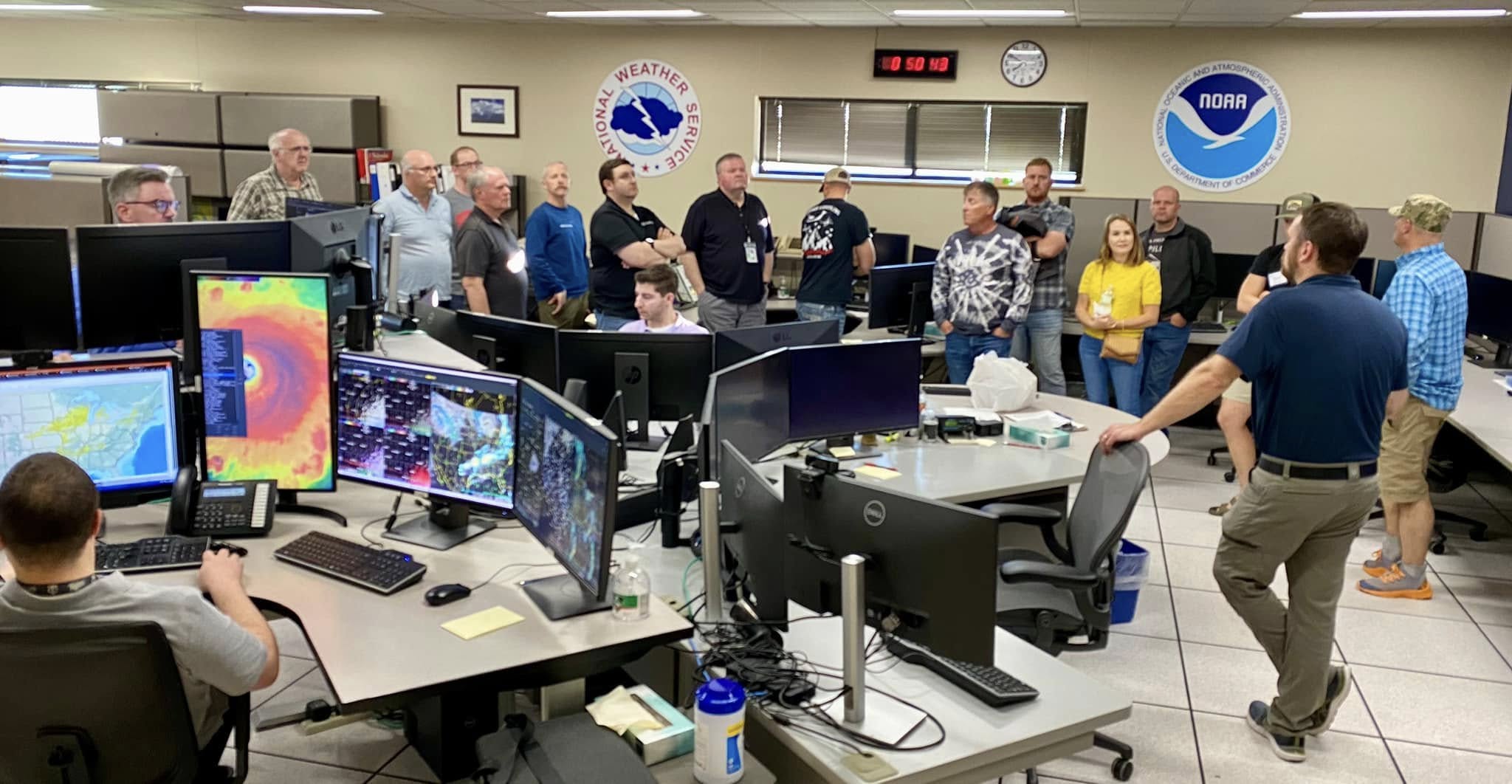Club members visiting the National Weather Service office